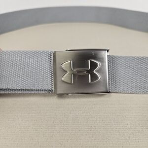 Under Armour Men’s Gray Web Belt with Metal Logo Buckle